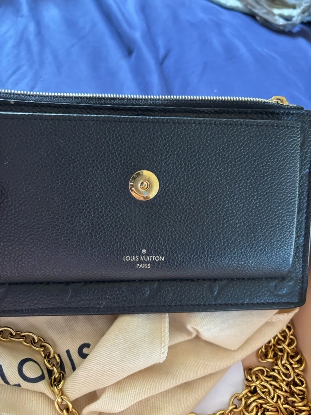 Louis Vuitton Black Monogram Leather Crossbody with Gold Hardware